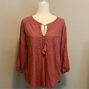 Lucky Brand 3/4 Length Sleeve Top